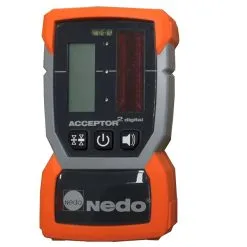 Nedo 430338 ACCEPTOR 2 Récepteur Laser Numérique Avec écran Mm Et Pince De Fixation